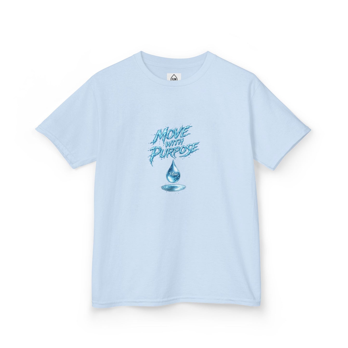 Kids Tee — "Move With Purpose" Water Drop Graphic | Flow Series 001