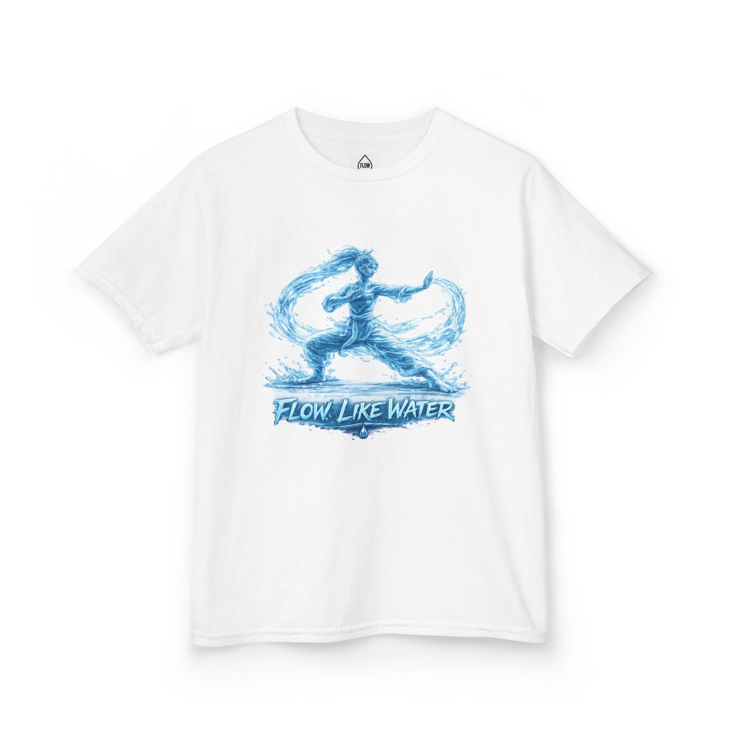 Kids Tee — 'Flow Like Water' Waterbender Graphic Shirt | Flow Series 001
