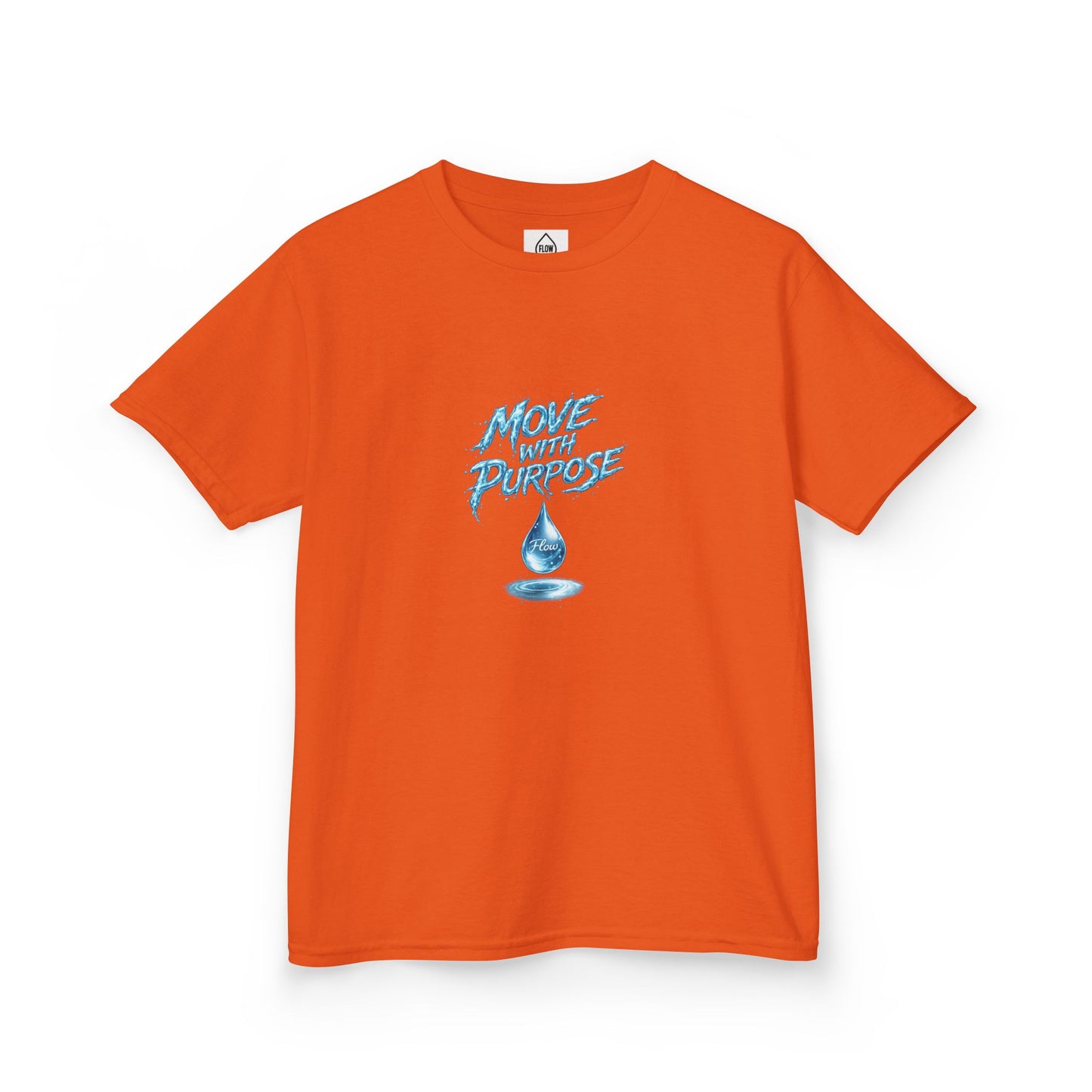 Kids Tee — "Move With Purpose" Water Drop Graphic | Flow Series 001