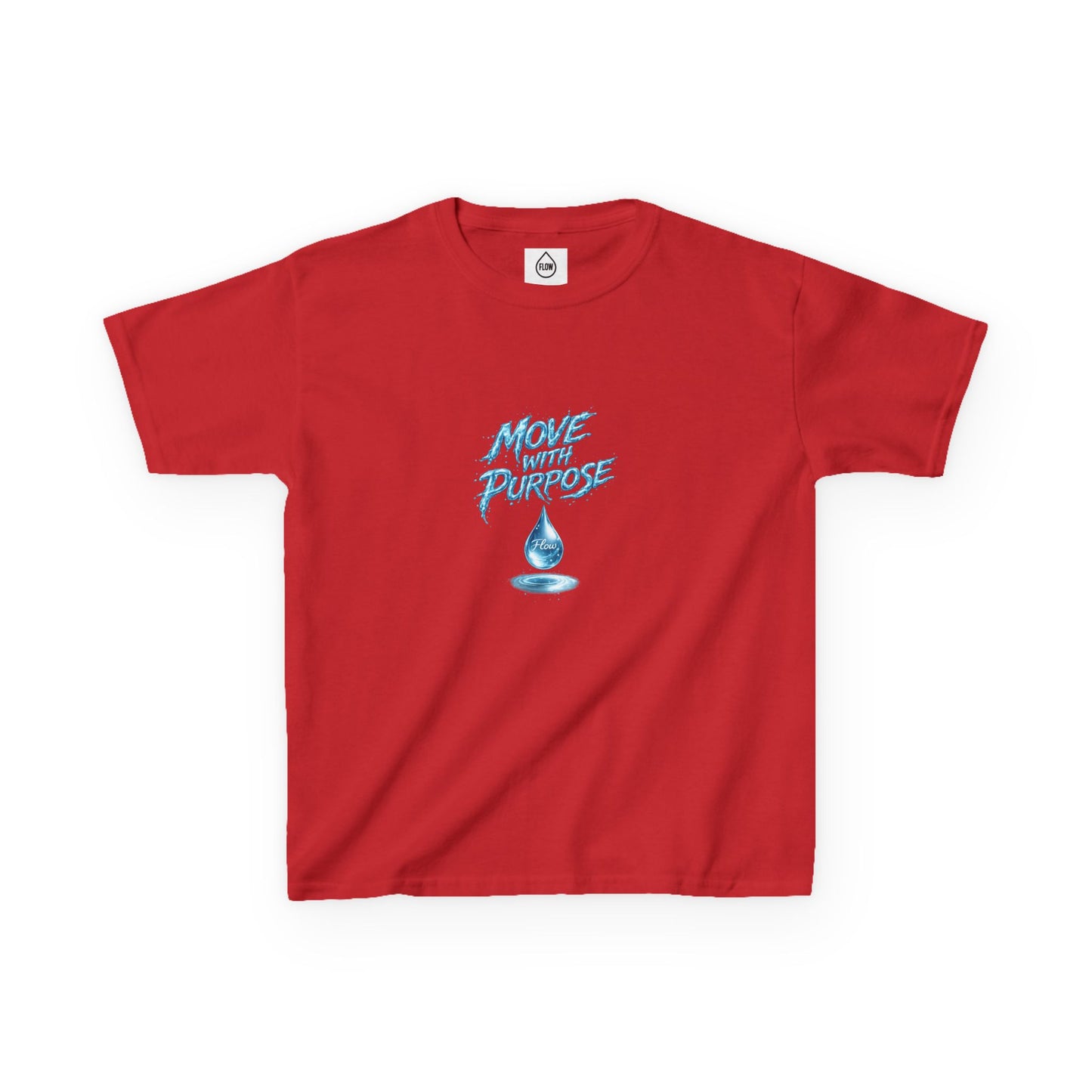 Kids Tee — "Move With Purpose" Water Drop Graphic | Flow Series 001