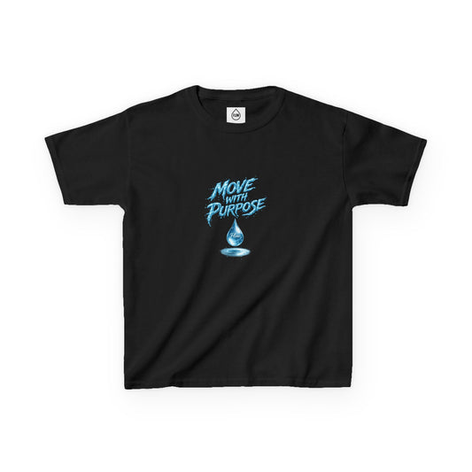 Kids Tee — "Move With Purpose" Water Drop Graphic | Flow Series 001
