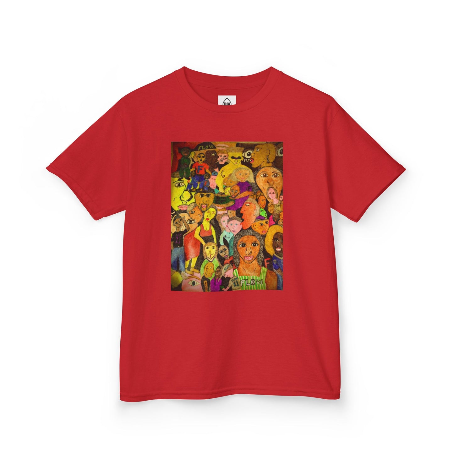 Kids Tee — Colorful Cartoon Characters Collage Graphic