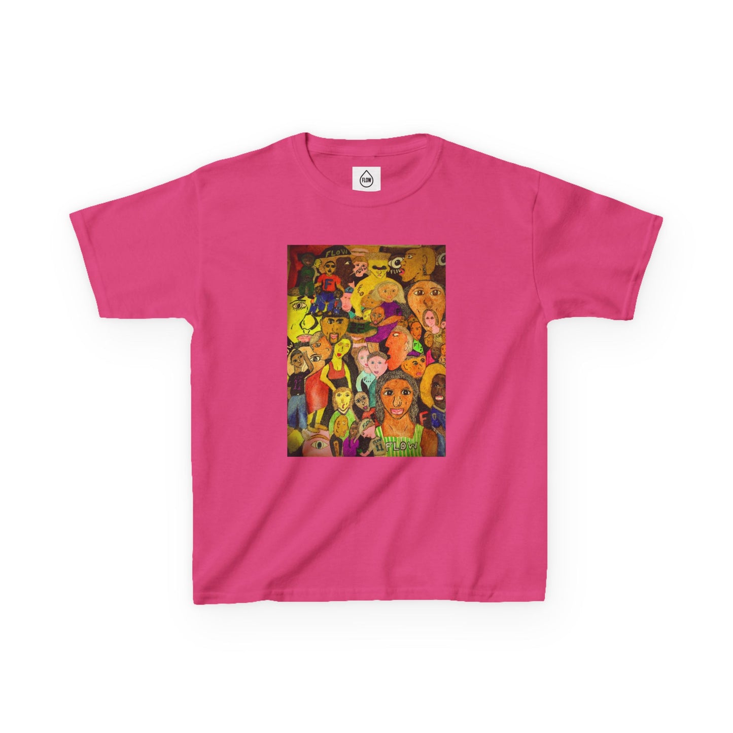 Kids Tee — Colorful Cartoon Characters Collage Graphic