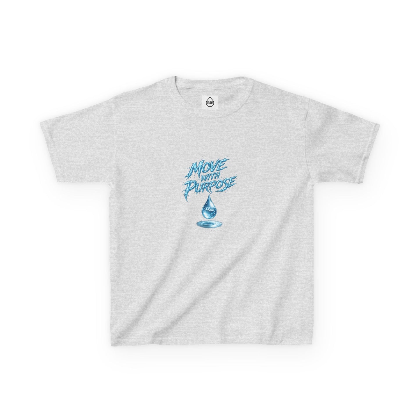 Kids Tee — "Move With Purpose" Water Drop Graphic | Flow Series 001
