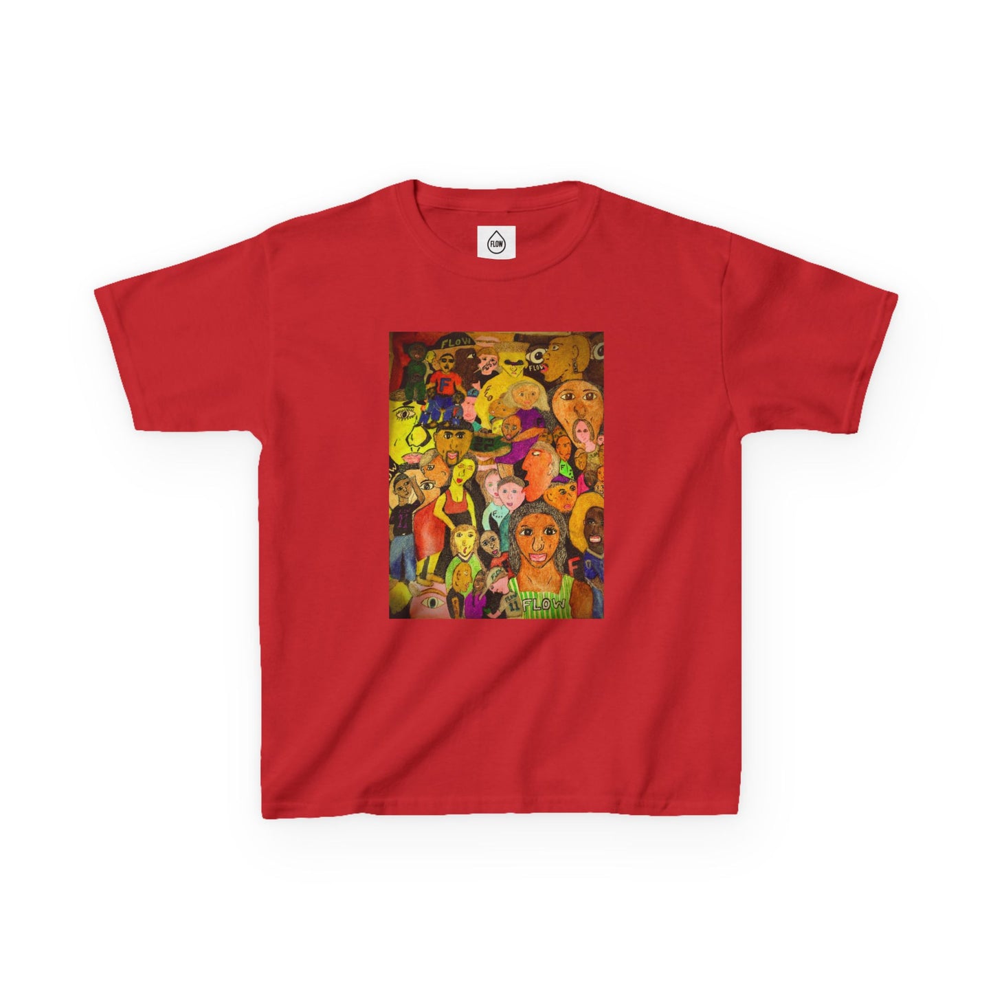 Kids Tee — Colorful Cartoon Characters Collage Graphic