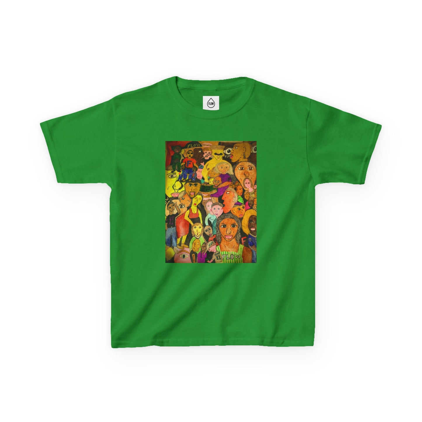 Kids Tee — Colorful Cartoon Characters Collage Graphic