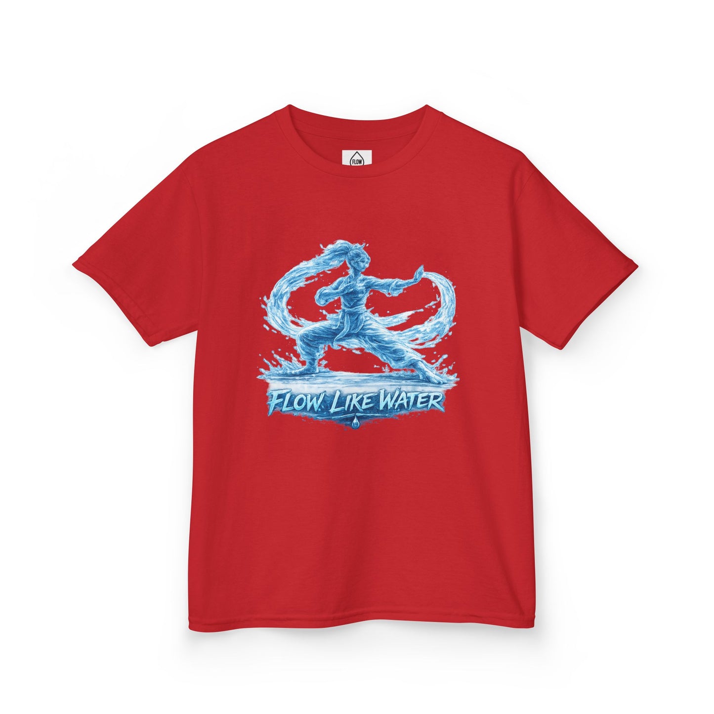Kids Tee — 'Flow Like Water' Waterbender Graphic Shirt | Flow Series 001