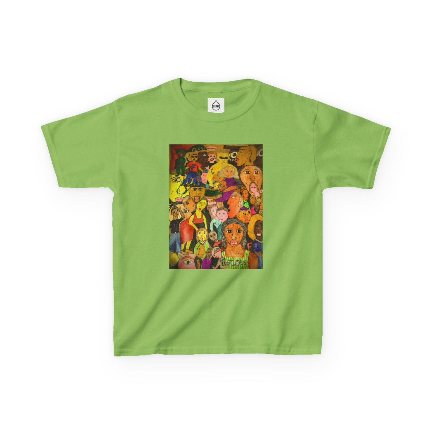Kids Tee — Colorful Cartoon Characters Collage Graphic