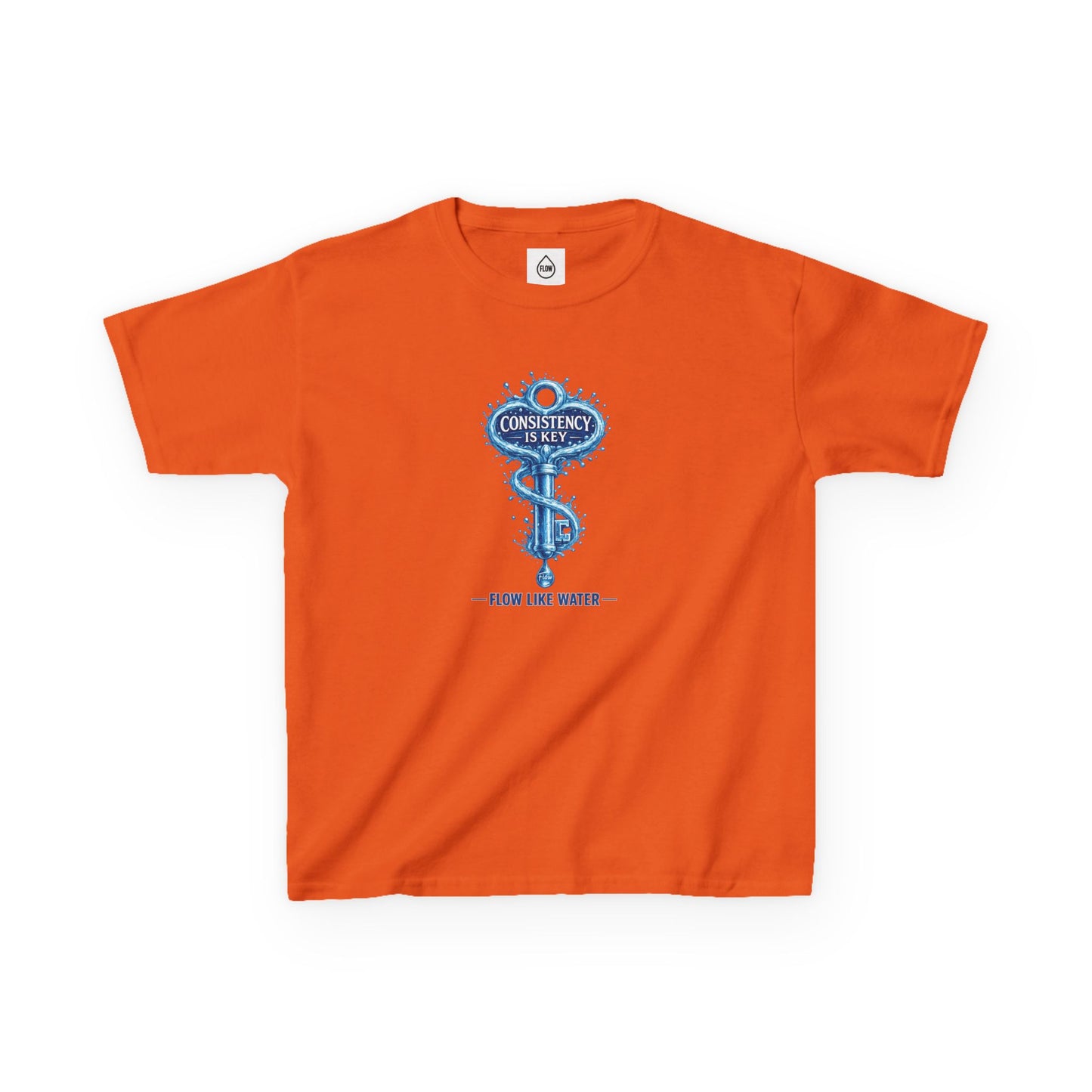 Kids Tee — "Consistency Is Key" Blue Key Graphic | Flow Series 001