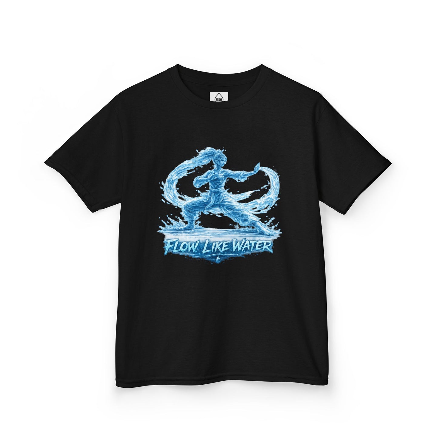 Kids Tee — 'Flow Like Water' Waterbender Graphic Shirt | Flow Series 001