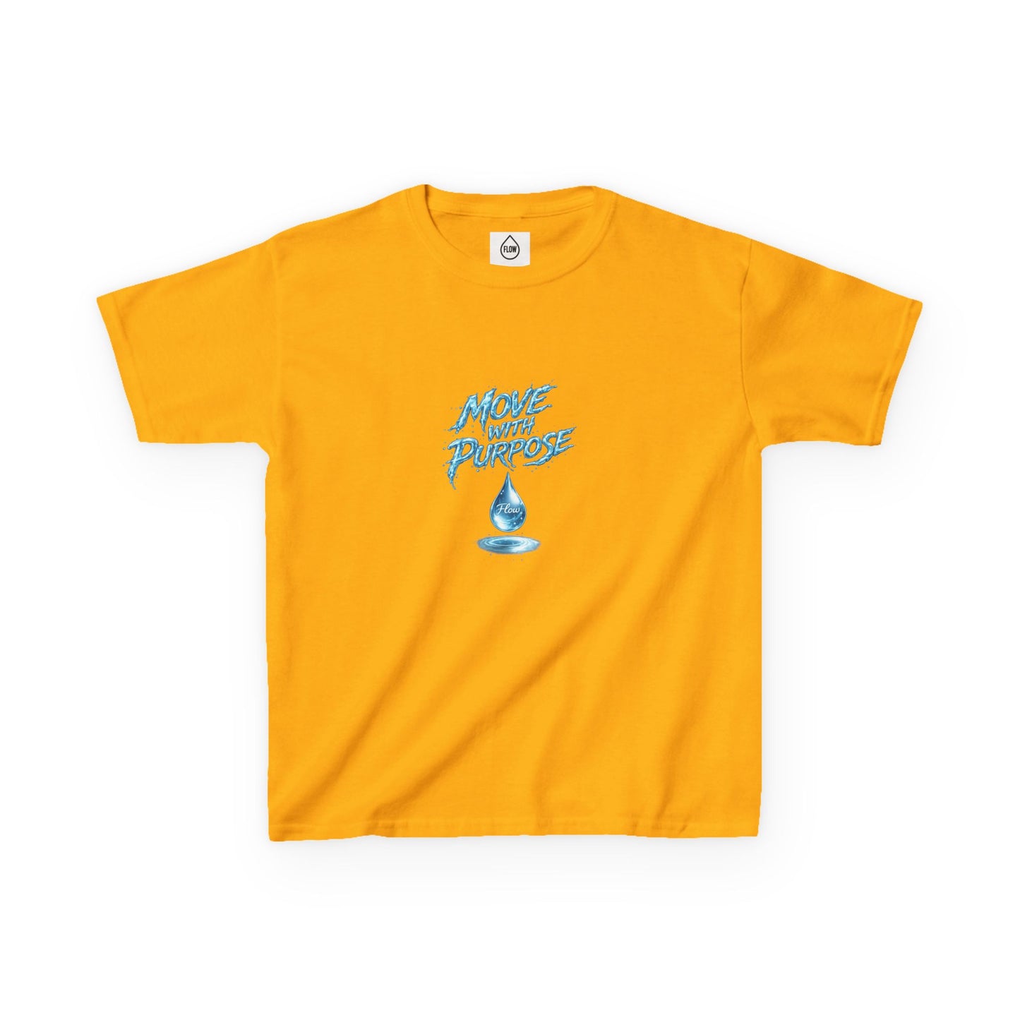 Kids Tee — "Move With Purpose" Water Drop Graphic | Flow Series 001
