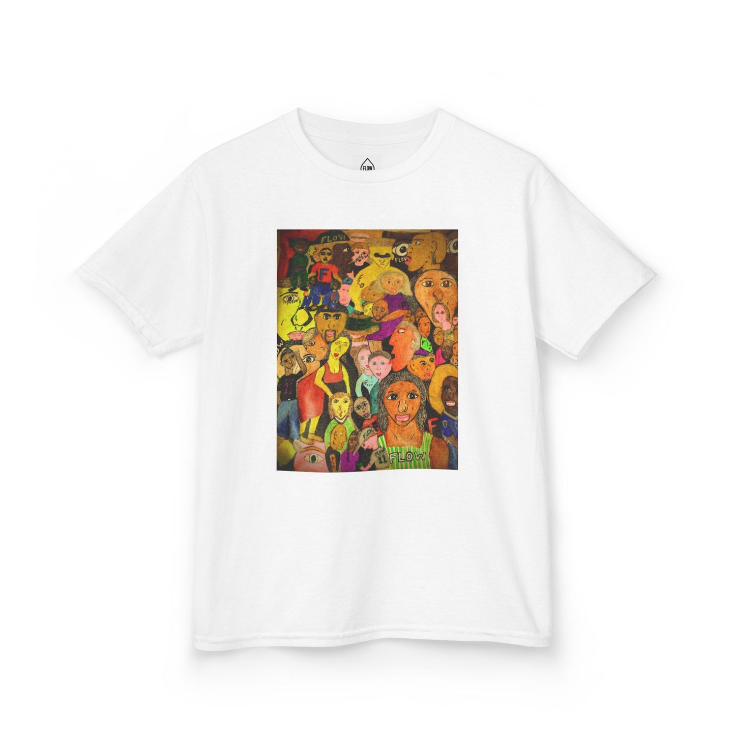 Kids Tee — Colorful Cartoon Characters Collage Graphic