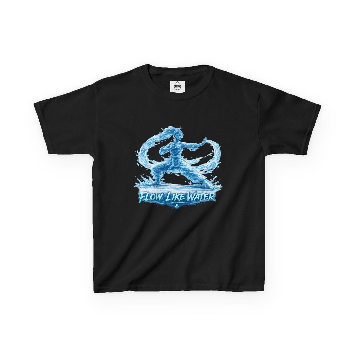 Kids Tee — 'Flow Like Water' Waterbender Graphic Shirt | Flow Series 001