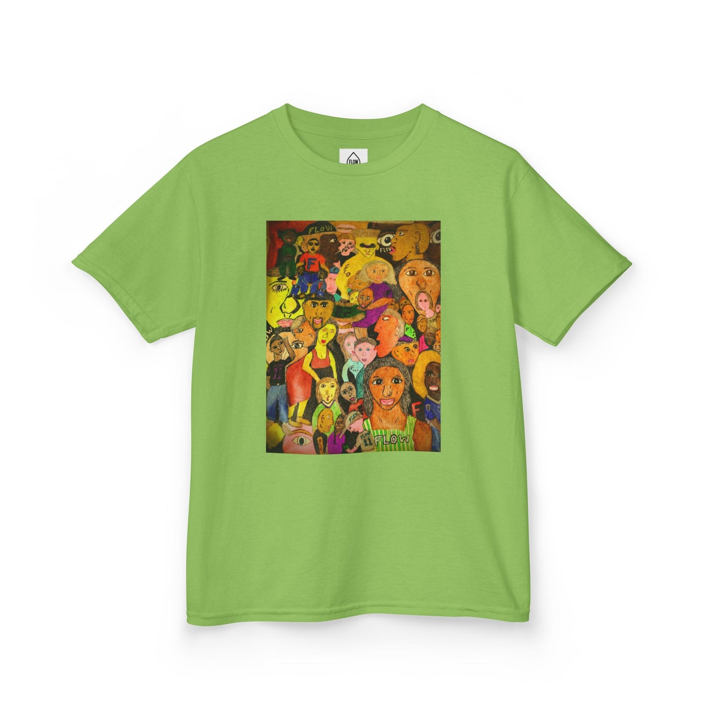 Kids Tee — Colorful Cartoon Characters Collage Graphic