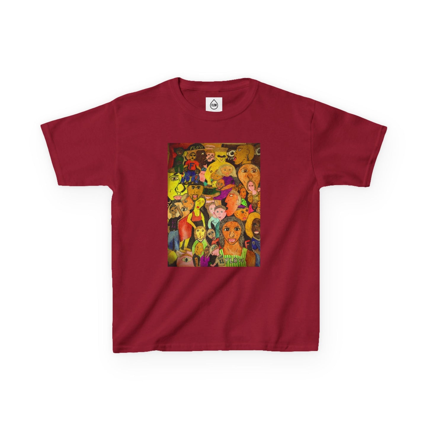 Kids Tee — Colorful Cartoon Characters Collage Graphic