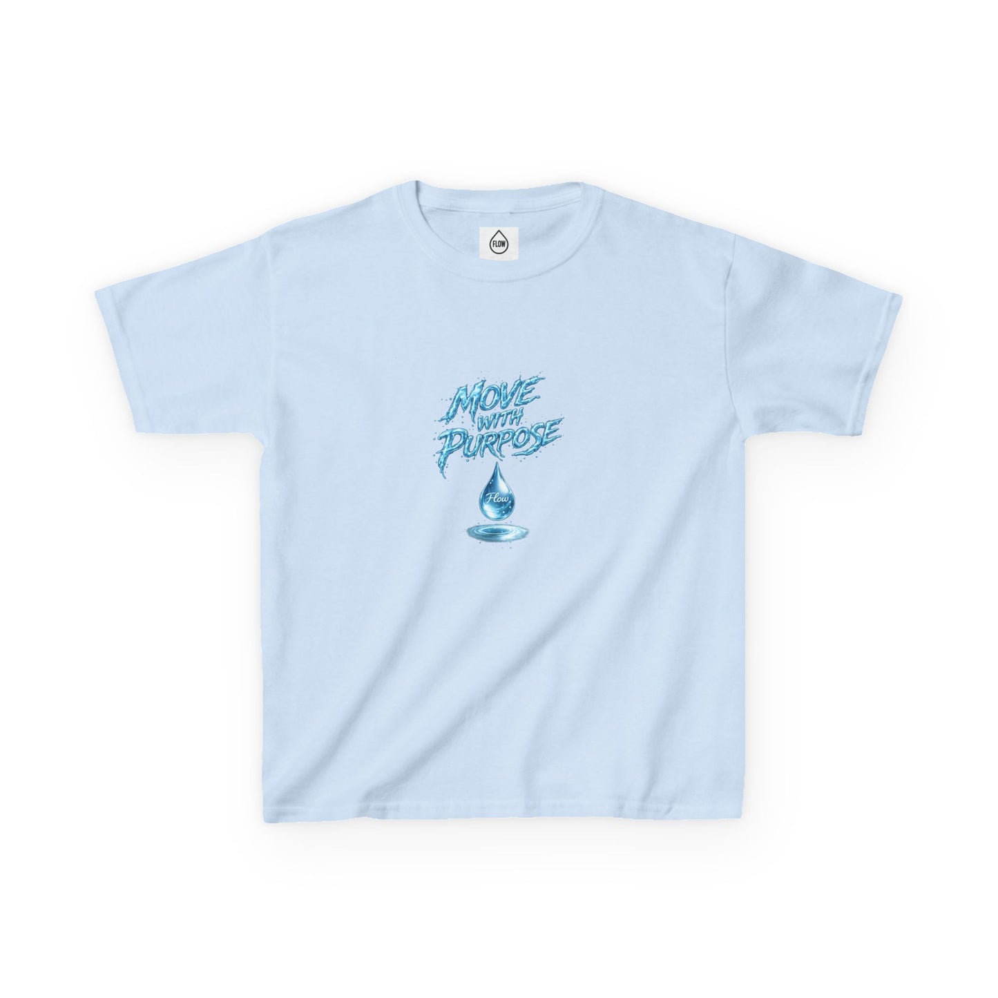 Kids Tee — "Move With Purpose" Water Drop Graphic | Flow Series 001