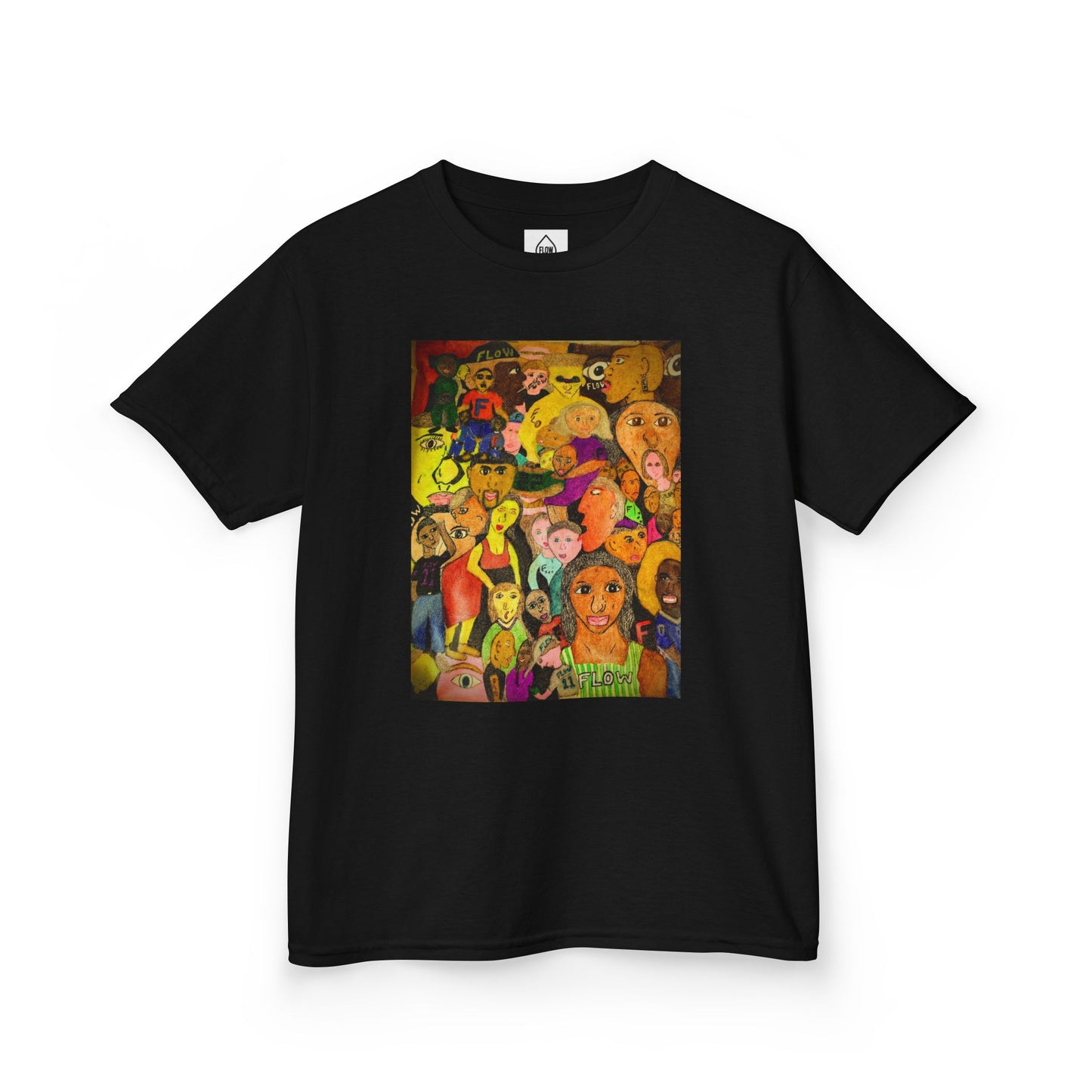 Kids Tee — Colorful Cartoon Characters Collage Graphic
