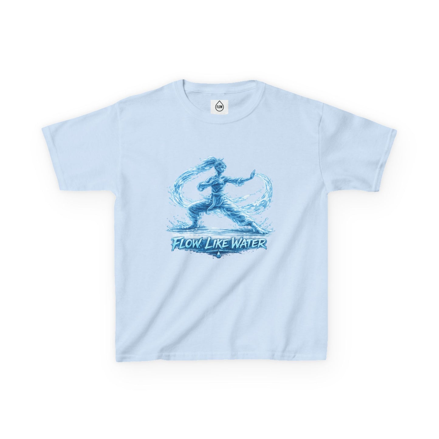 Kids Tee — 'Flow Like Water' Waterbender Graphic Shirt | Flow Series 001