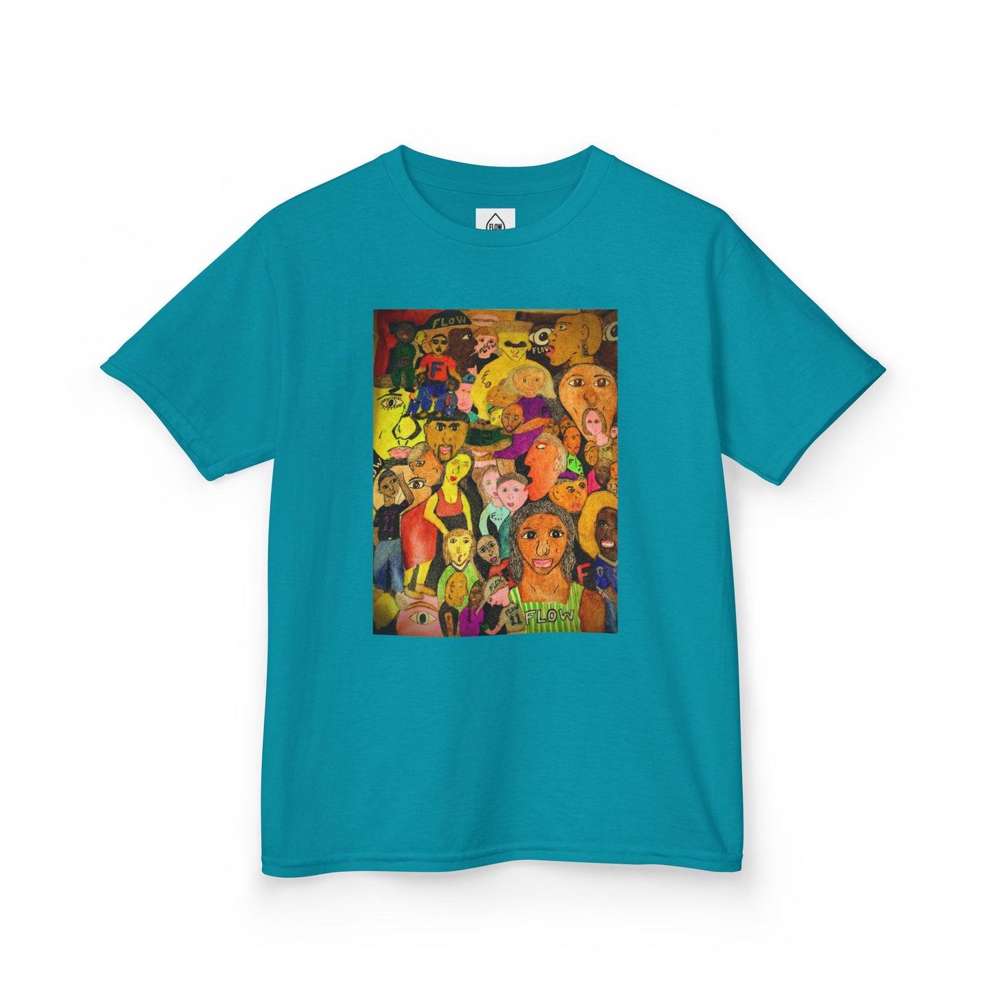 Kids Tee — Colorful Cartoon Characters Collage Graphic