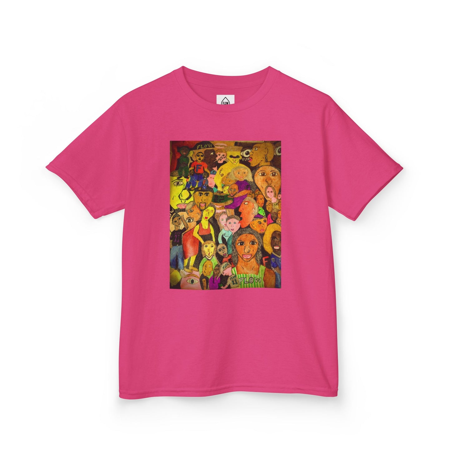 Kids Tee — Colorful Cartoon Characters Collage Graphic