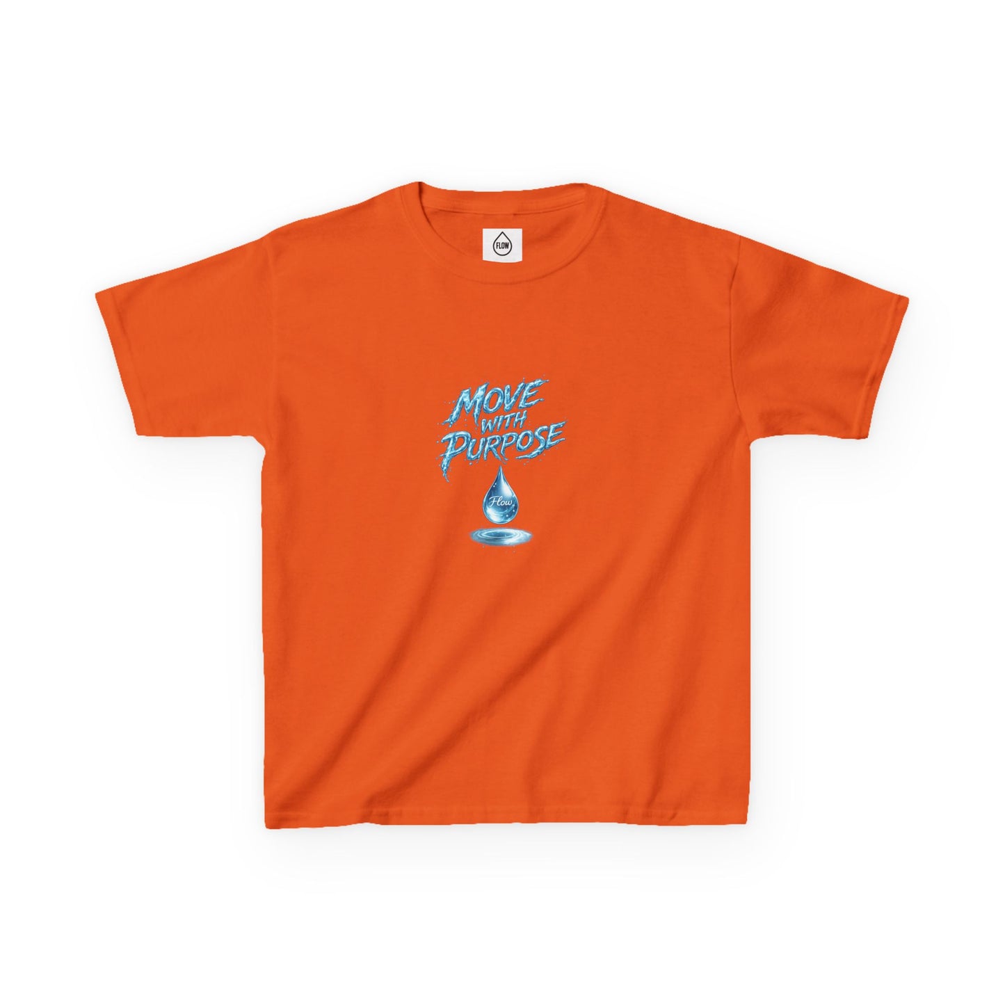 Kids Tee — "Move With Purpose" Water Drop Graphic | Flow Series 001