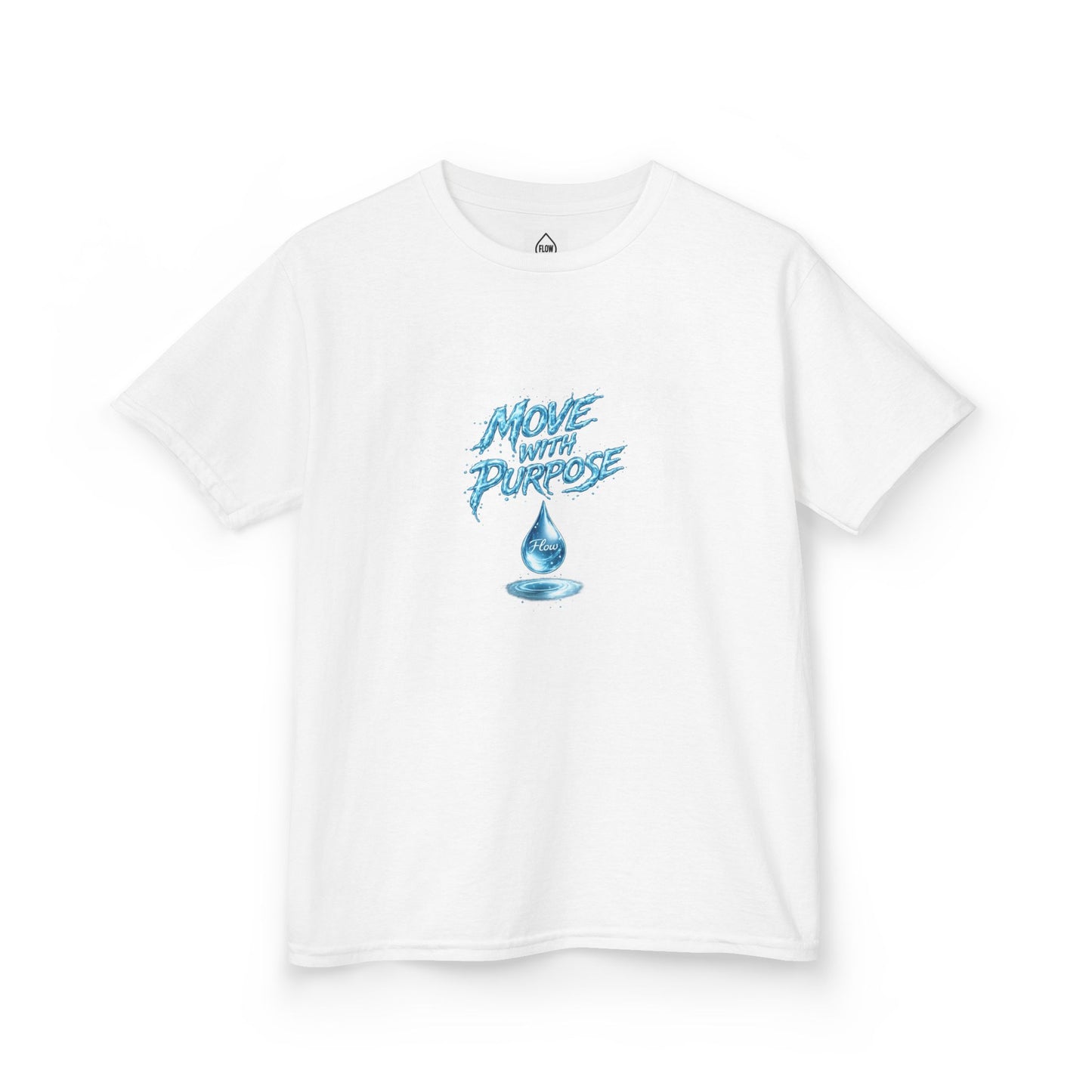 Kids Tee — "Move With Purpose" Water Drop Graphic | Flow Series 001