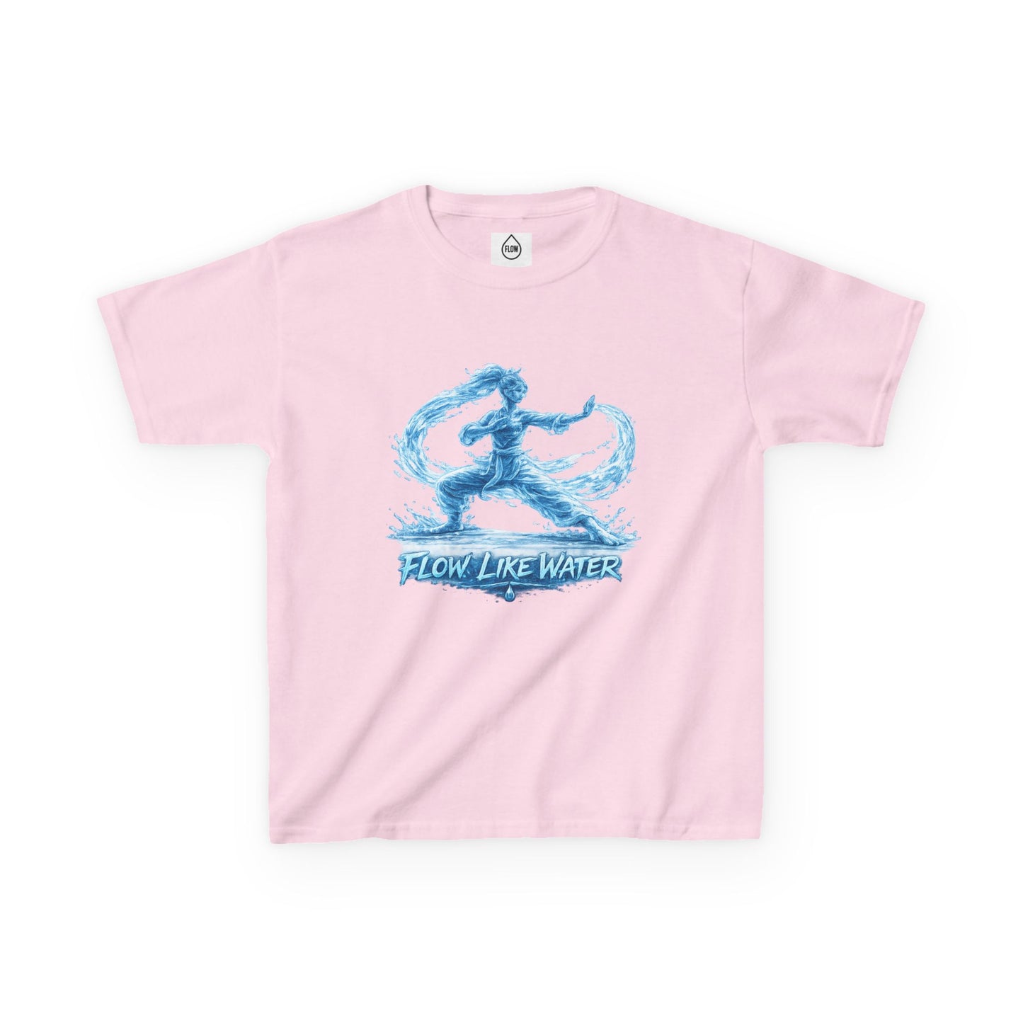 Kids Tee — 'Flow Like Water' Waterbender Graphic Shirt | Flow Series 001
