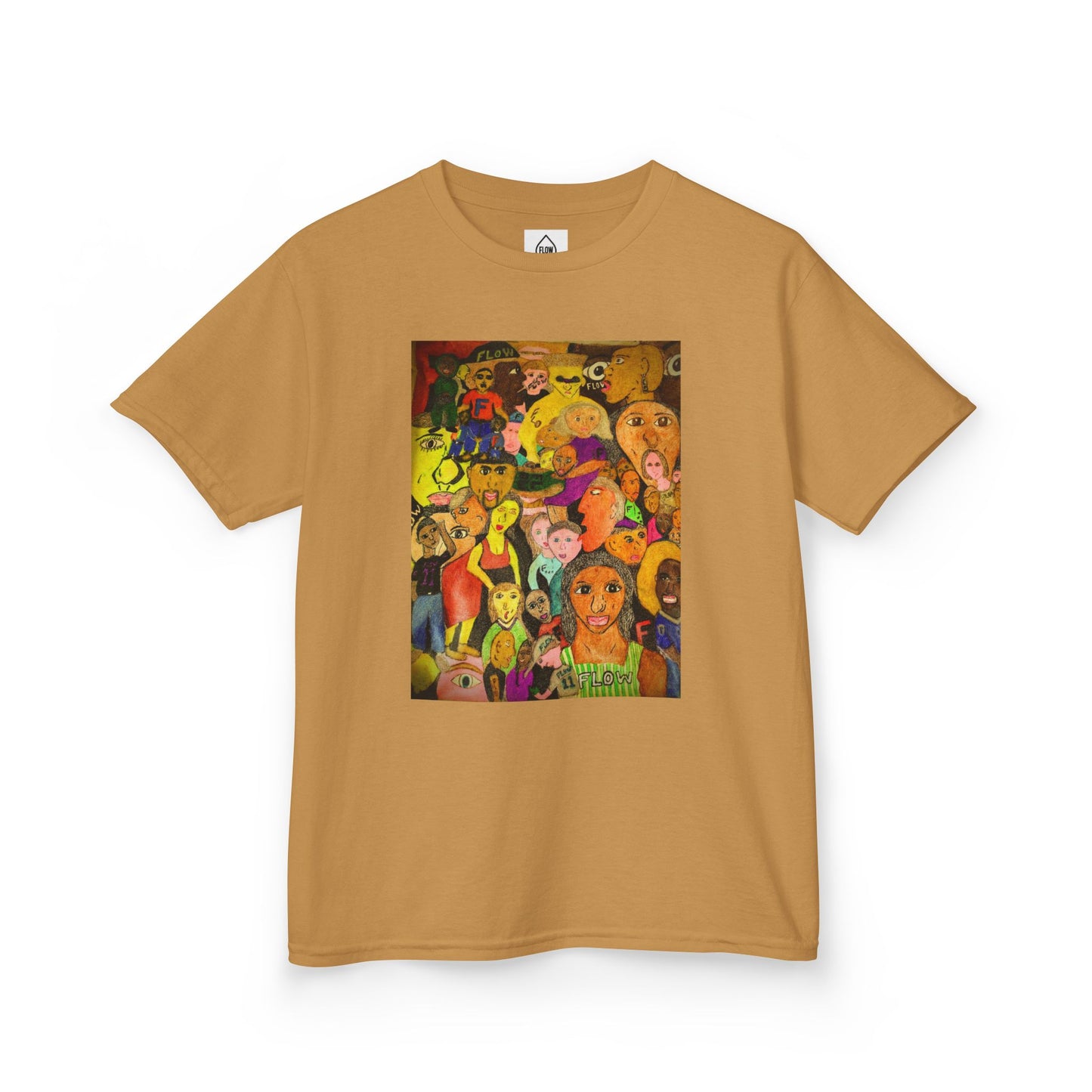 Kids Tee — Colorful Cartoon Characters Collage Graphic