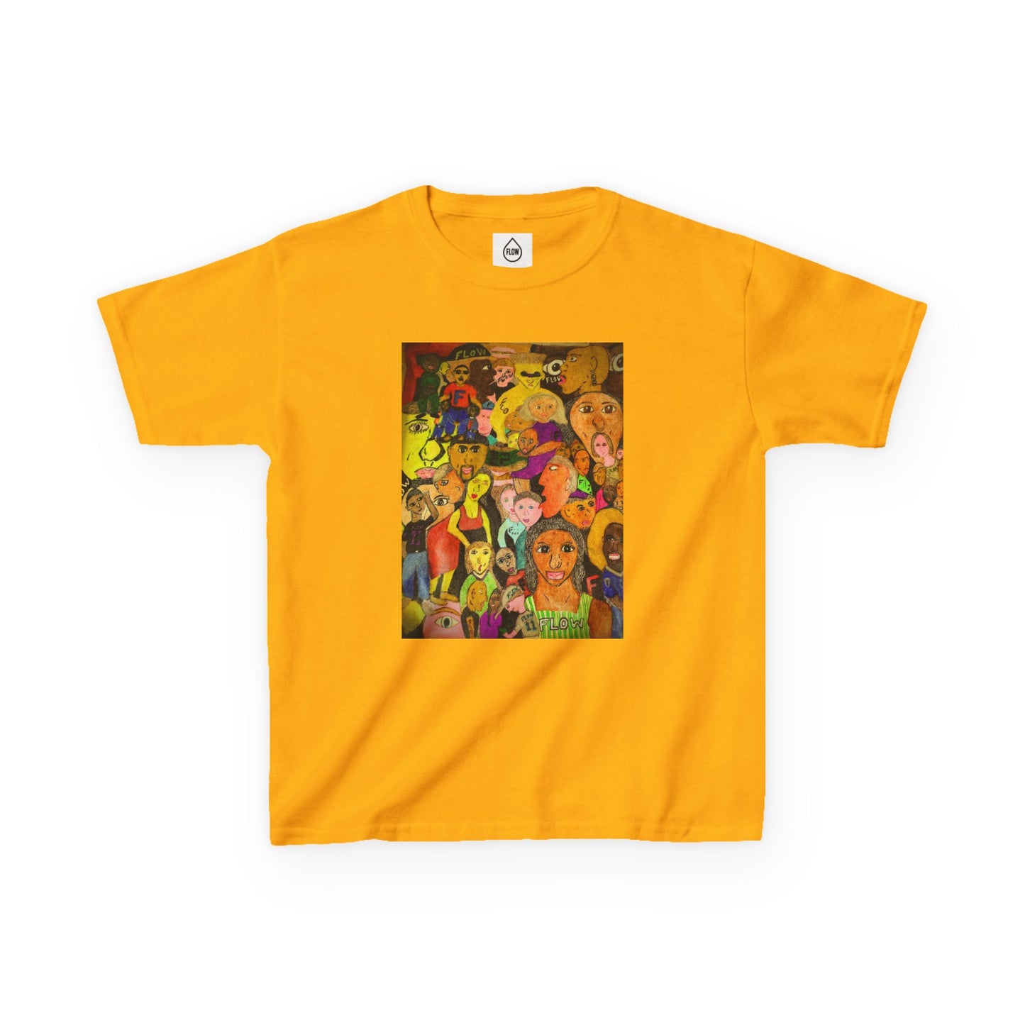 Kids Tee — Colorful Cartoon Characters Collage Graphic