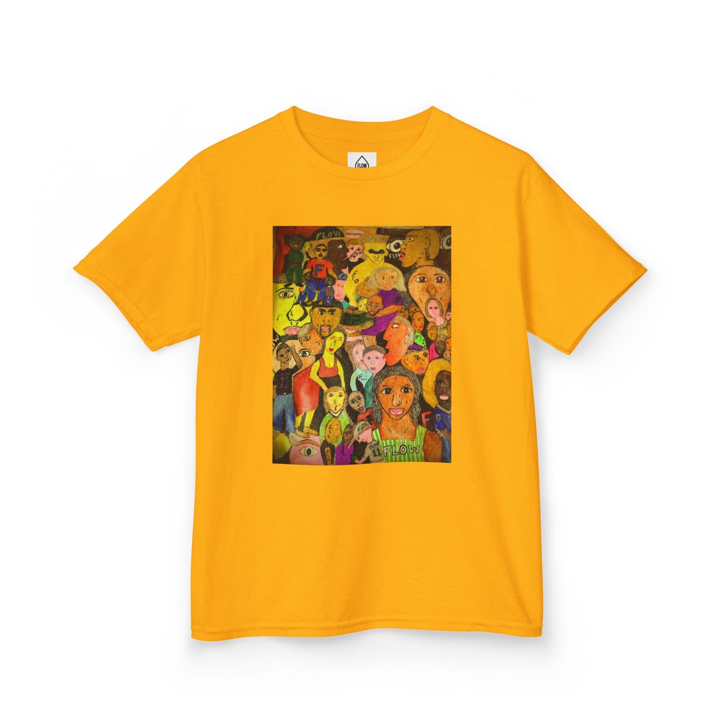 Kids Tee — Colorful Cartoon Characters Collage Graphic
