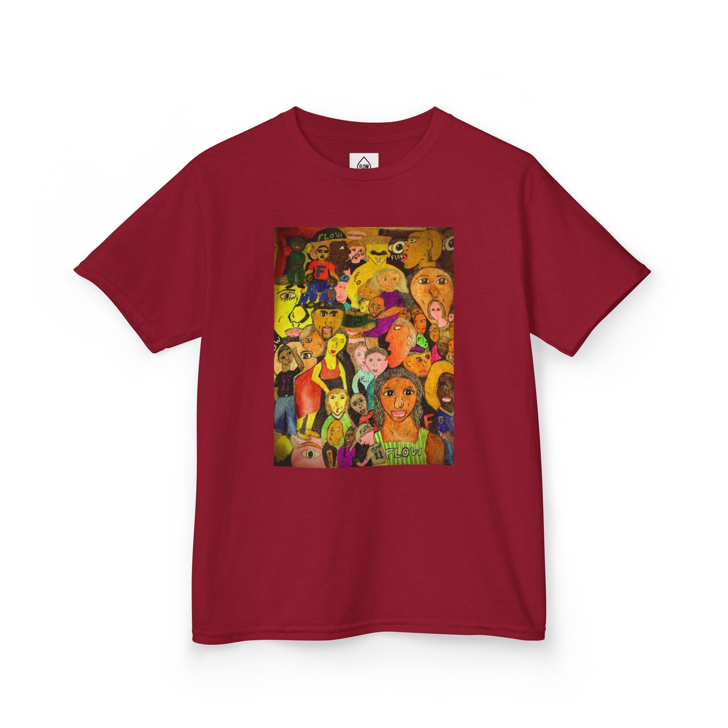 Kids Tee — Colorful Cartoon Characters Collage Graphic